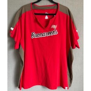 NFL Tampa Bay Buccaneers T‎ Shirt Women Size 4X  Multicolor V Neck Casual